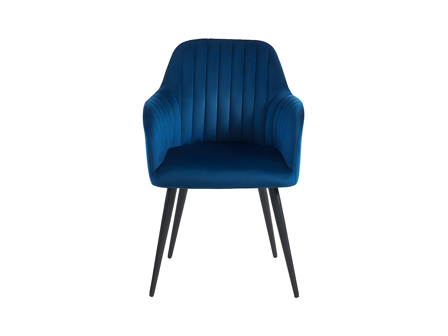 Stuhl mit Armlehnen 2er-Set - Samt & Metall Schwarz - Blau - ELEANA
