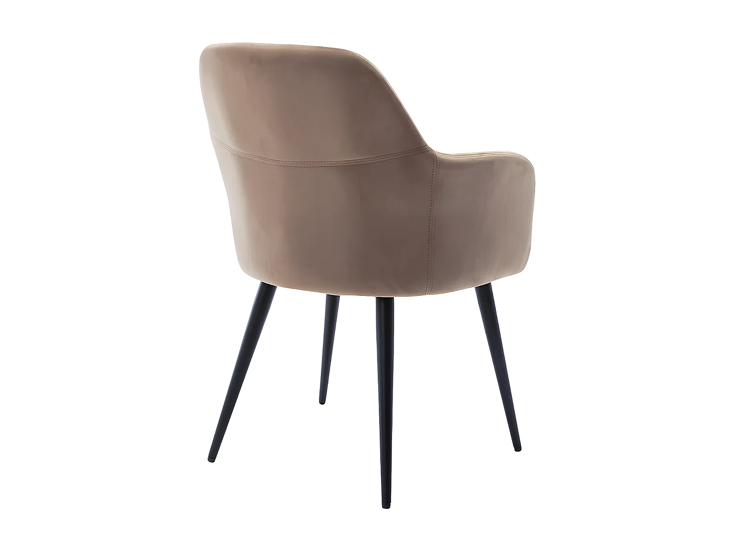 Stuhl mit Armlehnen 2er-Set - Samt & Metall Schwarz - Beige - ELEANA
