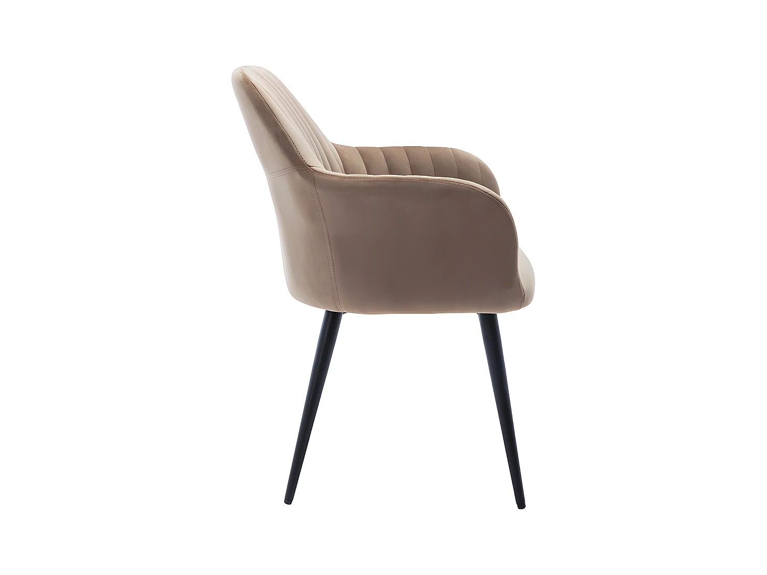 Set van 2 stoelen met armleuningen ELEANA - Fluweel en zwart metaal - Beige