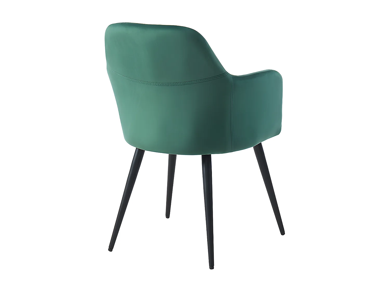 Lot de 2 chaises avec accoudoirs en velours et métal noir - Vert - ELEANA