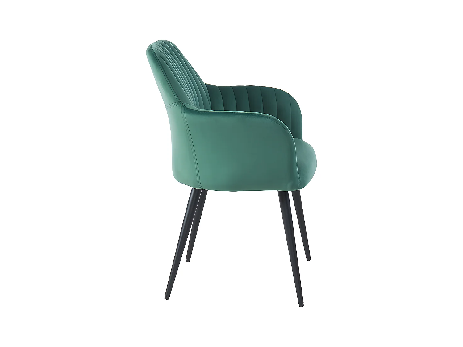 Stuhl mit Armlehnen 2er-Set - Samt & Metall Schwarz - Grün - ELEANA