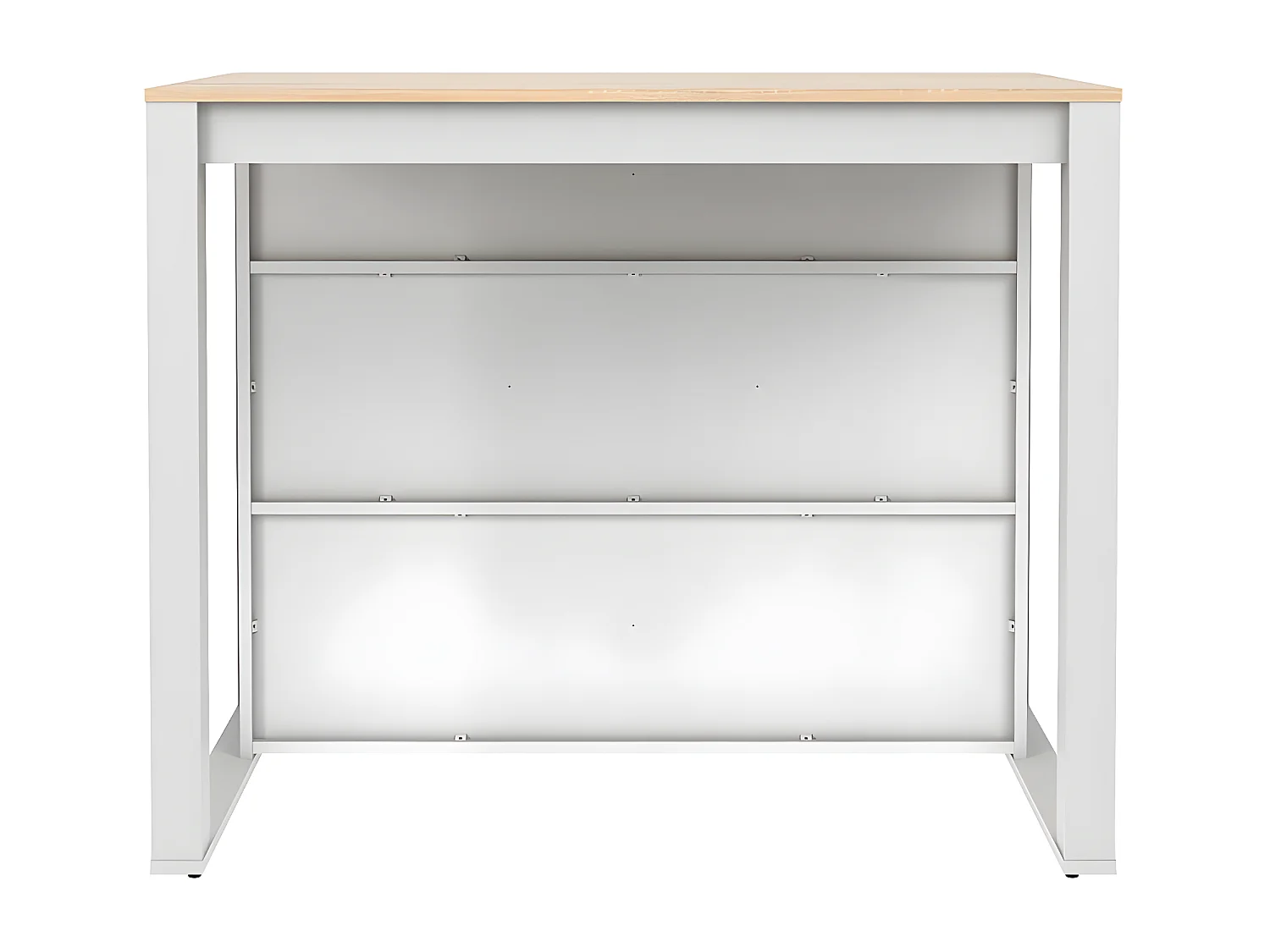 Isola centrale da cucina con vani portaoggetti 7 nicchie Bianco e Rovere - OPOLE