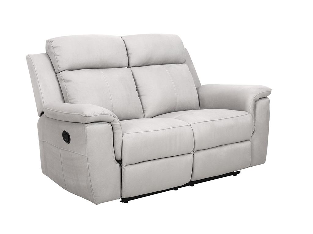 Relaxsofa 2-Sitzer BODENO - Stoff - Hellgrau