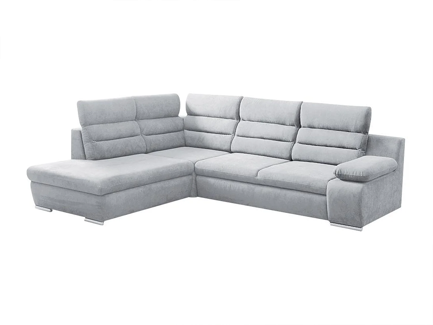 Ecksofa mit Schlaffunktion - Ecke Links - Grau - PYLOS