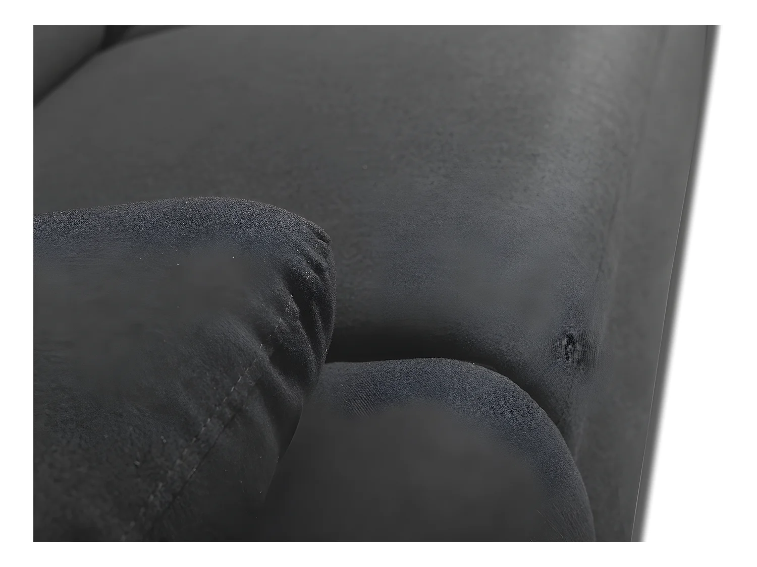 Canapé d'angle convertible en tissu PYLOS - Anthracite - Angle gauche