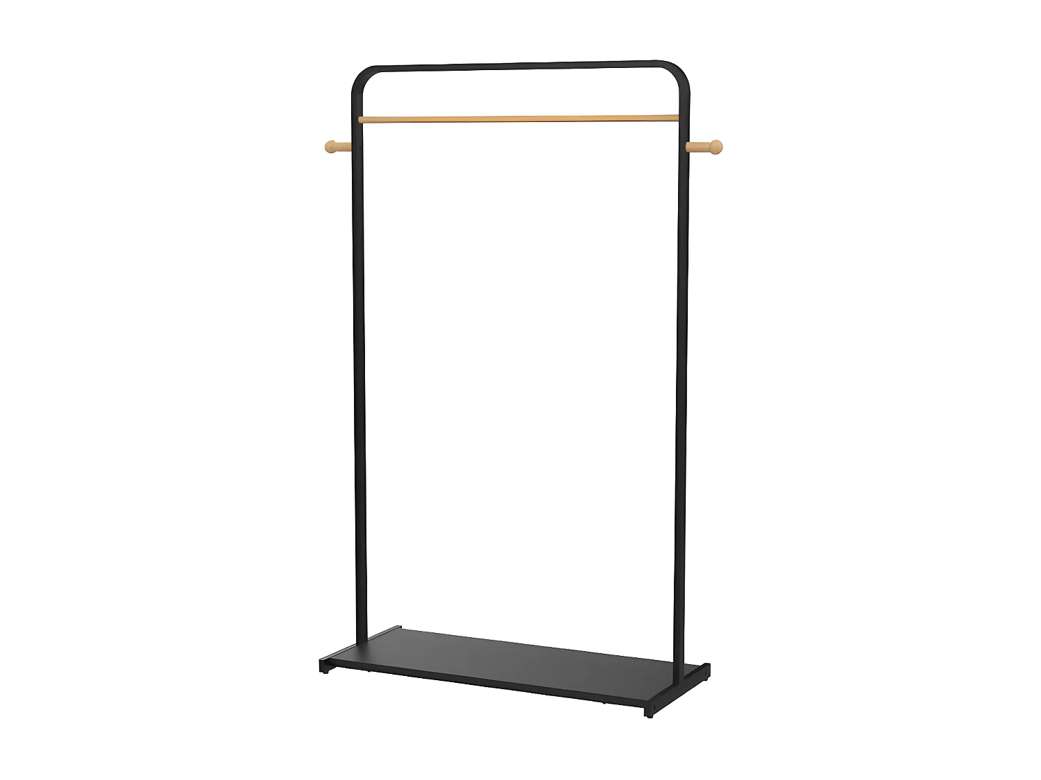 Kleiderständer - H. 90 cm - Schwarzes Metall & Buchenholz - SELIN