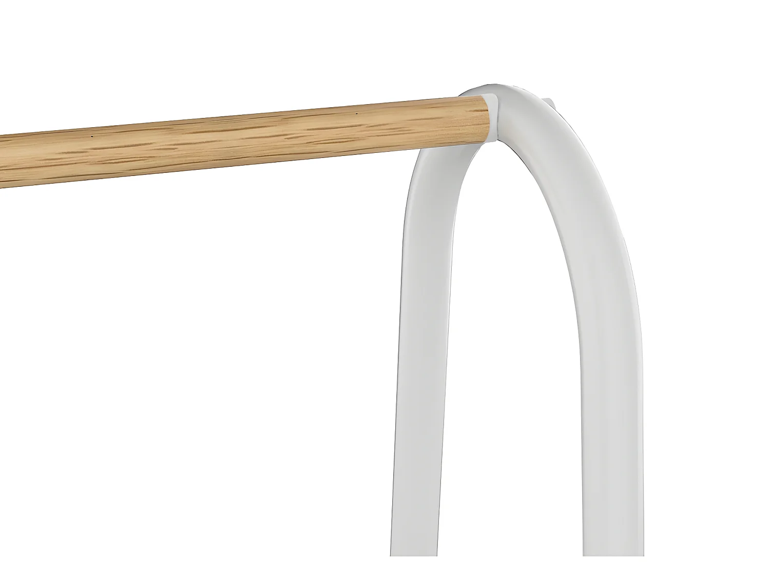 Perchero con 5 estantes - Ancho 100 cm - metal blanco y madera de haya - DOGU