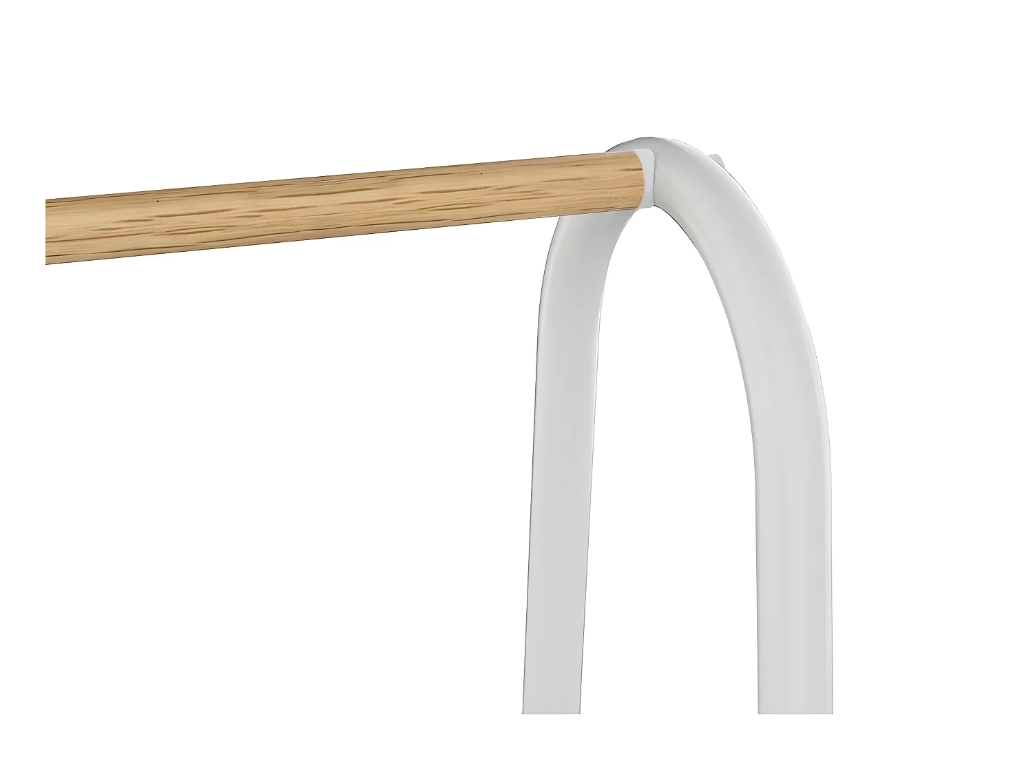 Portant vêtements avec 5 lingères - L100 cm - Métal blanc et bois de hêtre - DOGU