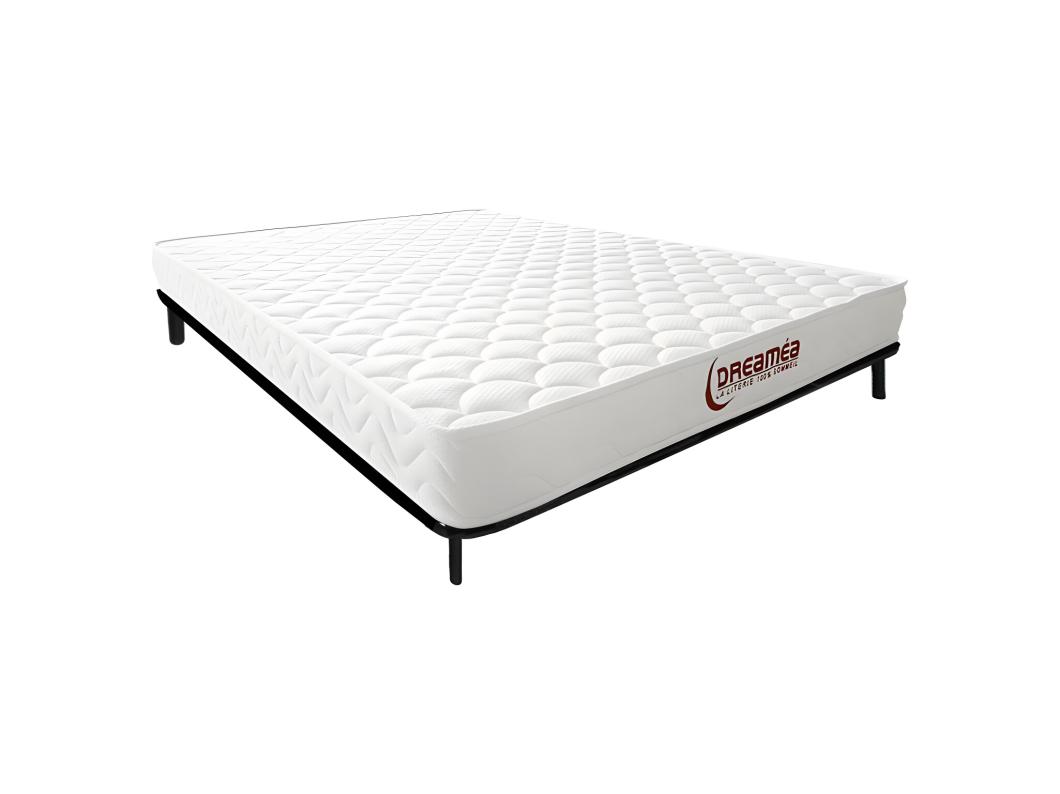 Ensemble 140 x 190 cm cadre à lattes + matelas mémoire de forme ép.15cm - PELOPS de DREAMEA