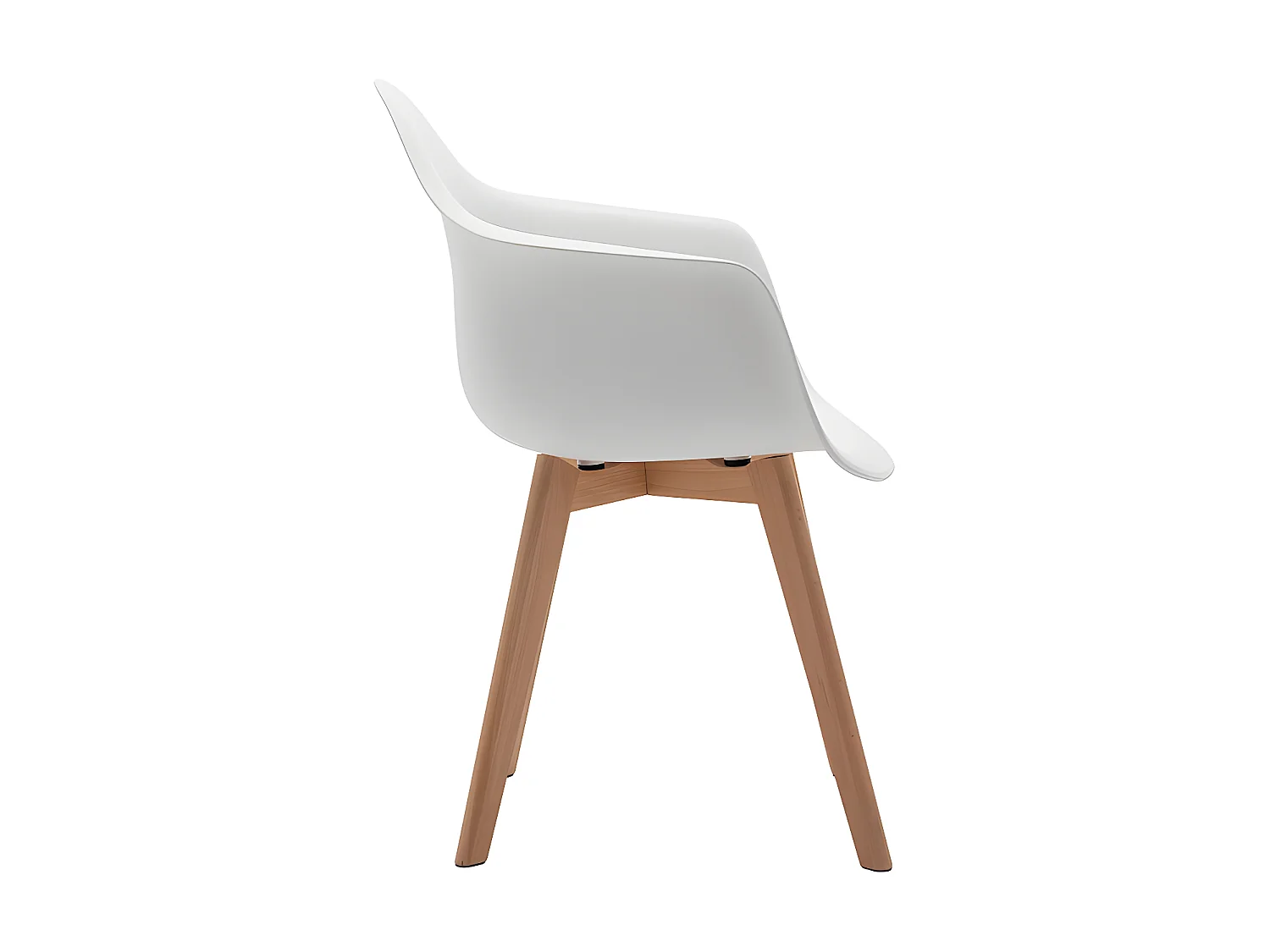 Lot de 2 chaises avec accoudoirs VIXI - Polypropylène et Hêtre - Blanc