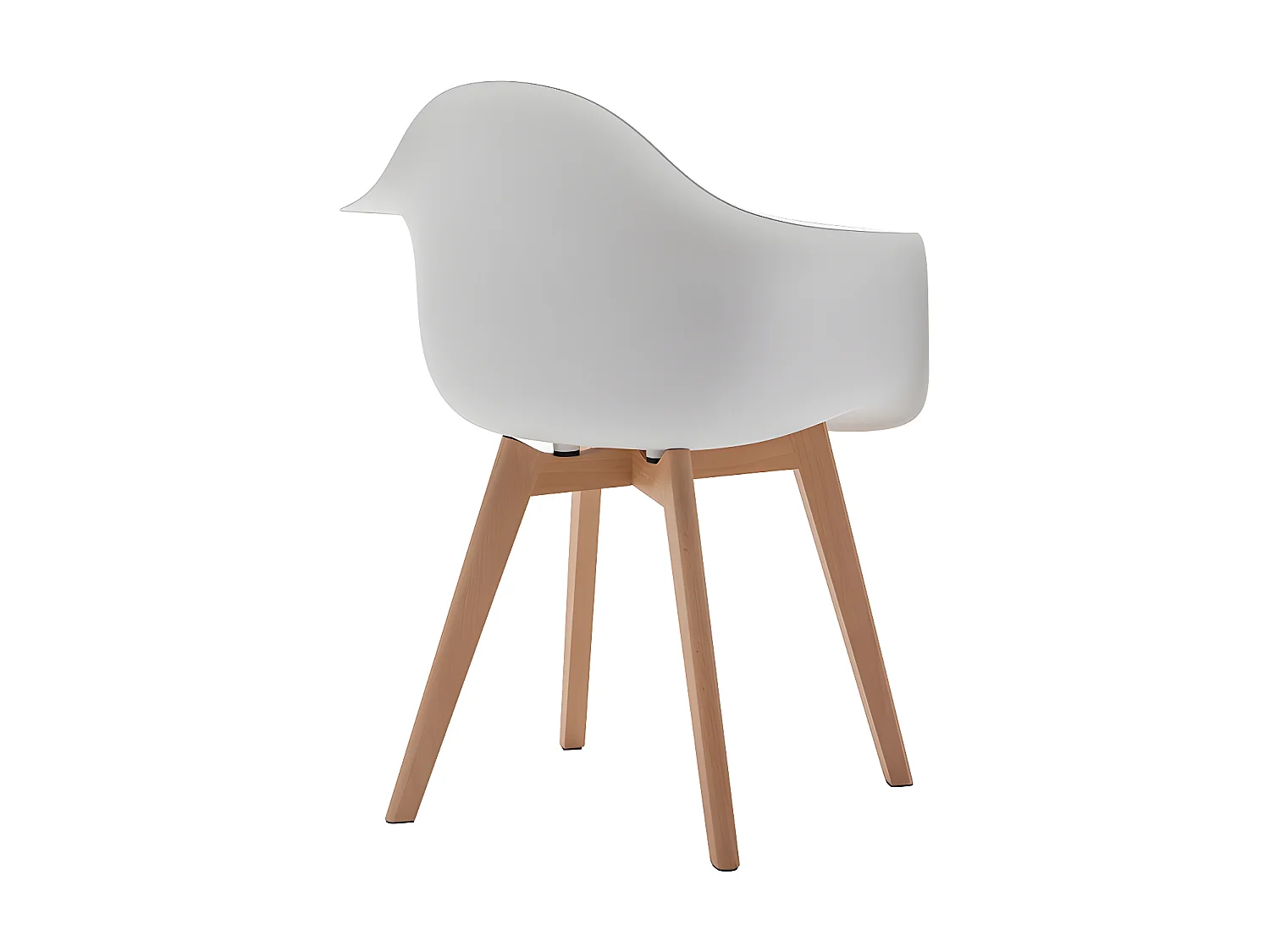 Lot de 2 chaises avec accoudoirs VIXI - Polypropylène et Hêtre - Blanc