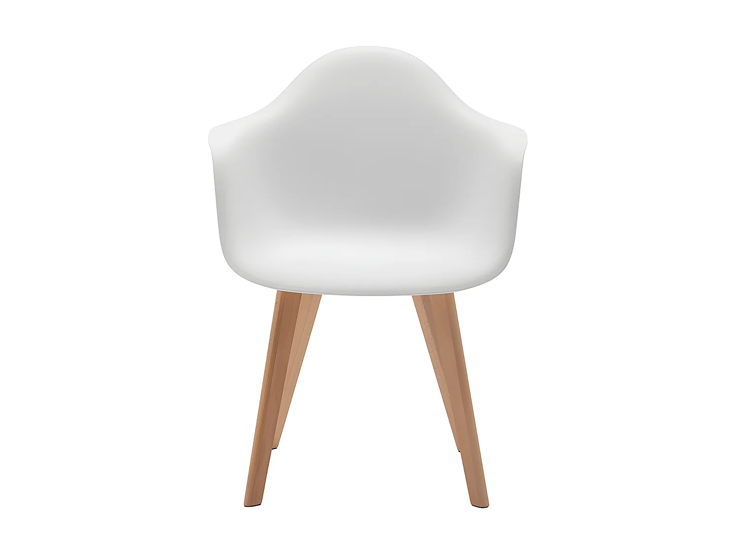 Lot de 2 chaises avec accoudoirs VIXI - Polypropylène et Hêtre - Blanc
