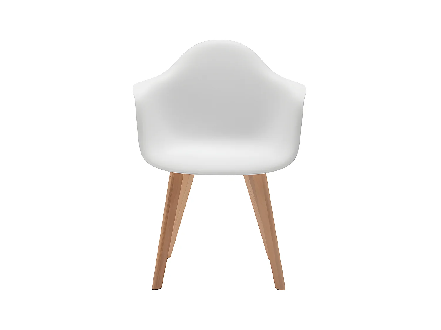 Zestaw 2 krzeseł z podłokietnikami VIXI - Polipropylen i buk - Białe