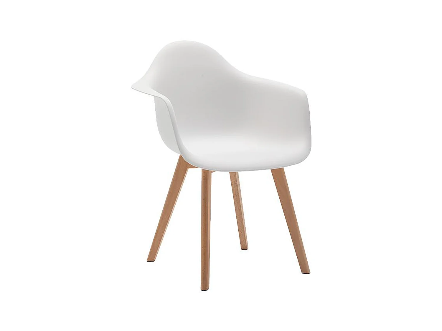 Zestaw 2 krzeseł z podłokietnikami VIXI - Polipropylen i buk - Białe