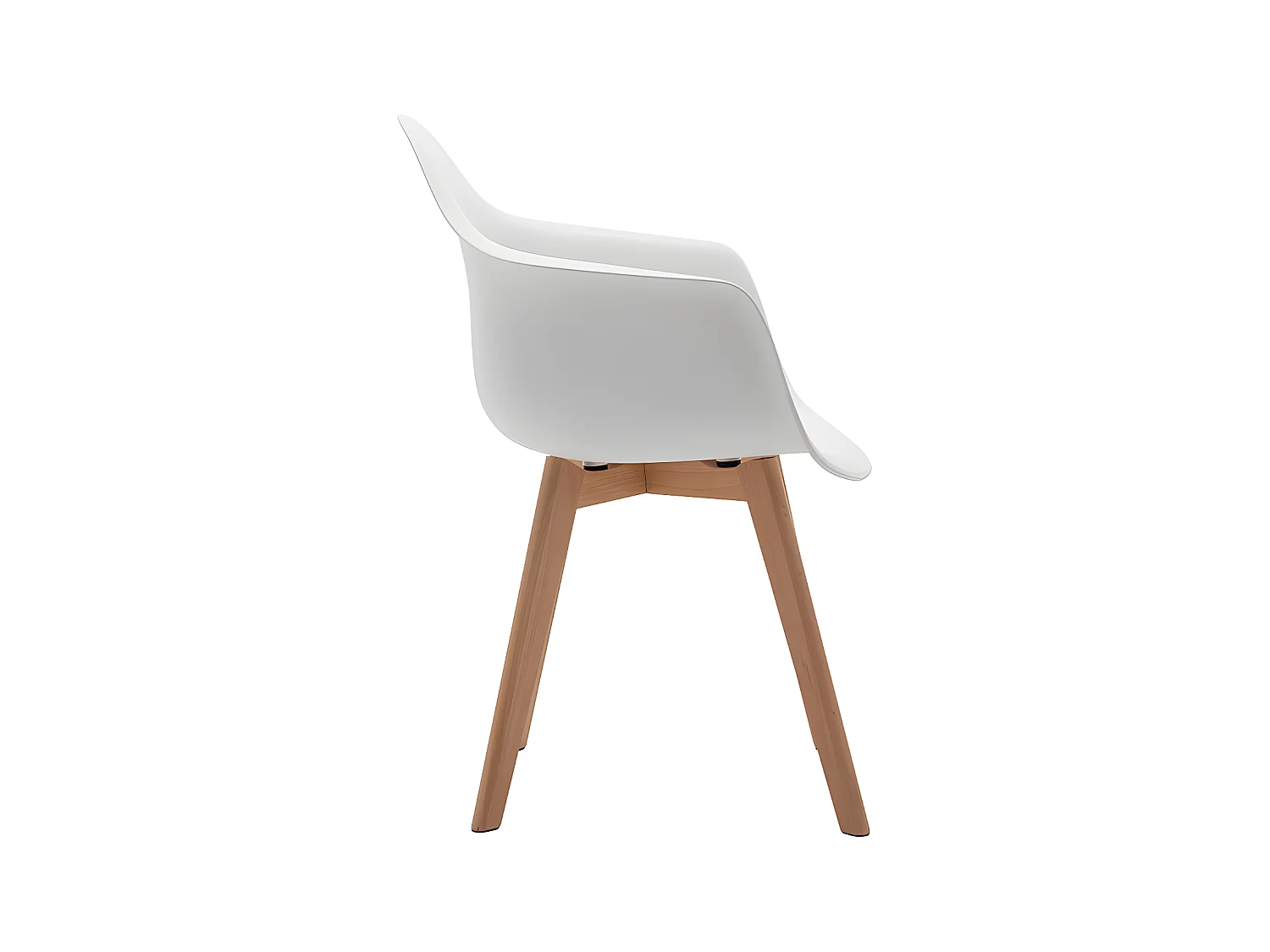 Zestaw 2 krzeseł z podłokietnikami VIXI - Polipropylen i buk - Białe