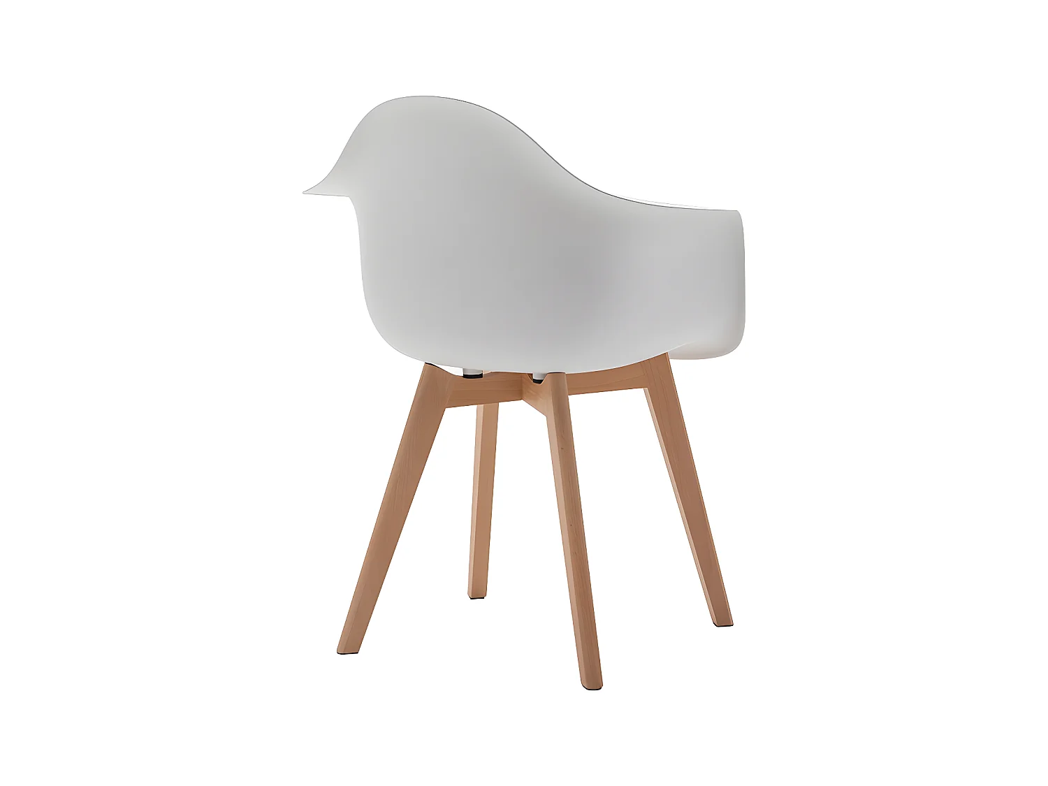 Zestaw 2 krzeseł z podłokietnikami VIXI - Polipropylen i buk - Białe