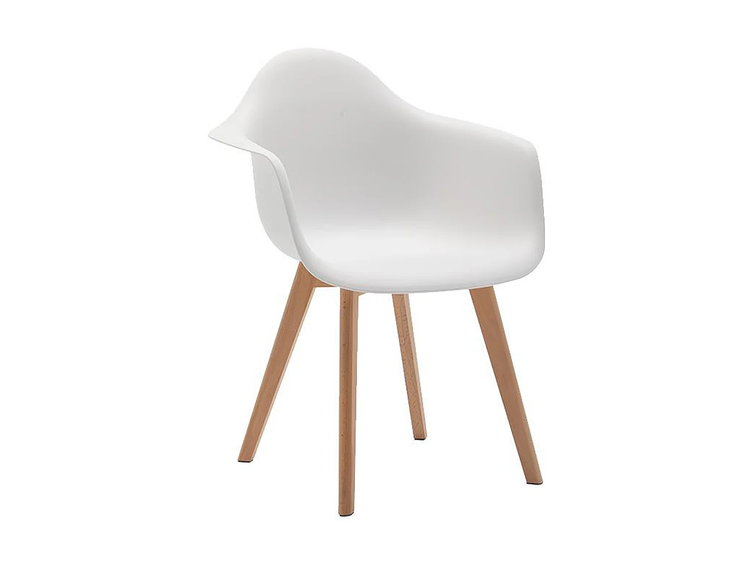 Lot de 2 chaises avec accoudoirs VIXI - Polypropylène et Hêtre - Blanc