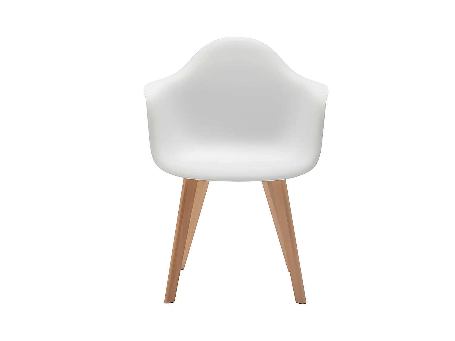 Set van 6 stoelen met armleuningen VIXI - polypropyleen en beuk - Wit