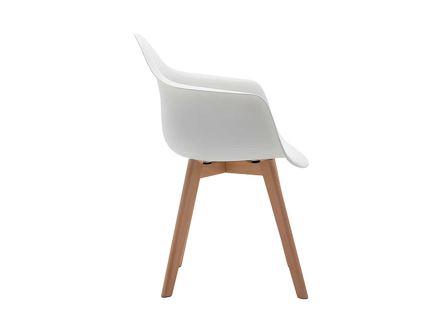 Set van 6 stoelen met armleuningen VIXI - polypropyleen en beuk - Wit