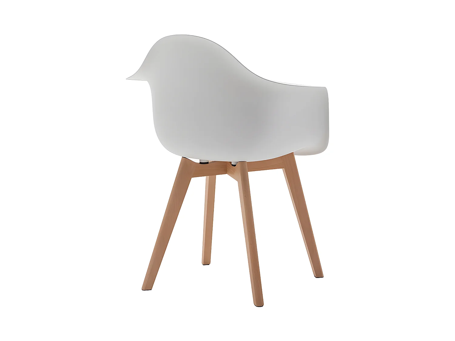 Set van 6 stoelen met armleuningen VIXI - polypropyleen en beuk - Wit