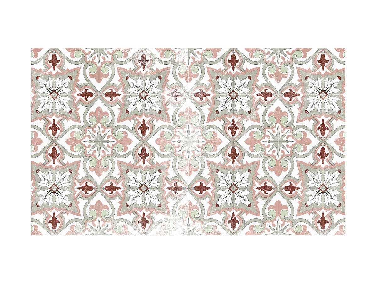 Alfombra cocina vinilo simulando baldosas cemento PALMA- 49.5 x 83 cm