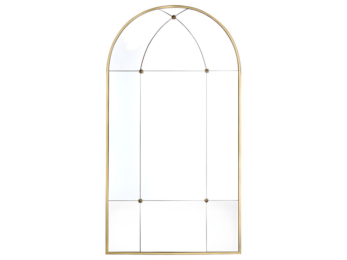 Spiegel Vintage Fenster-Optik - Metall - 80 x 150 cm - Goldfarben - PALMYRE günstig online kaufen