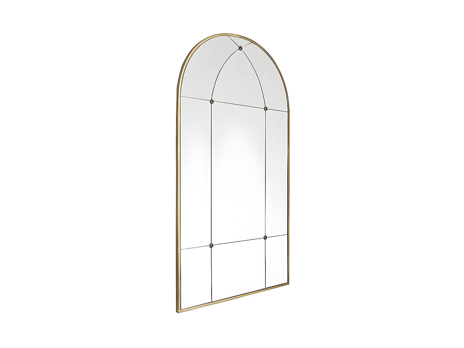Espelho estilo janela vintage em metal de C. 80 x A. 150 cm cor dourado antigo - PALMYRE