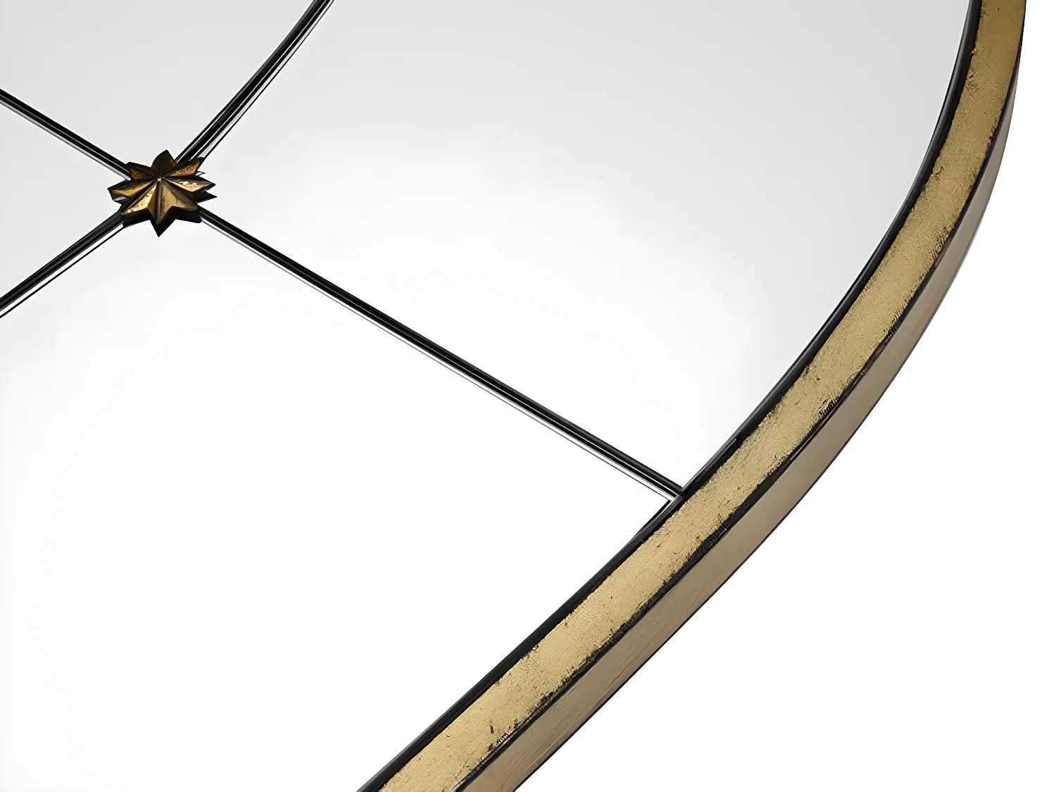 Espelho estilo janela vintage em metal de C. 80 x A. 150 cm cor dourado antigo - PALMYRE