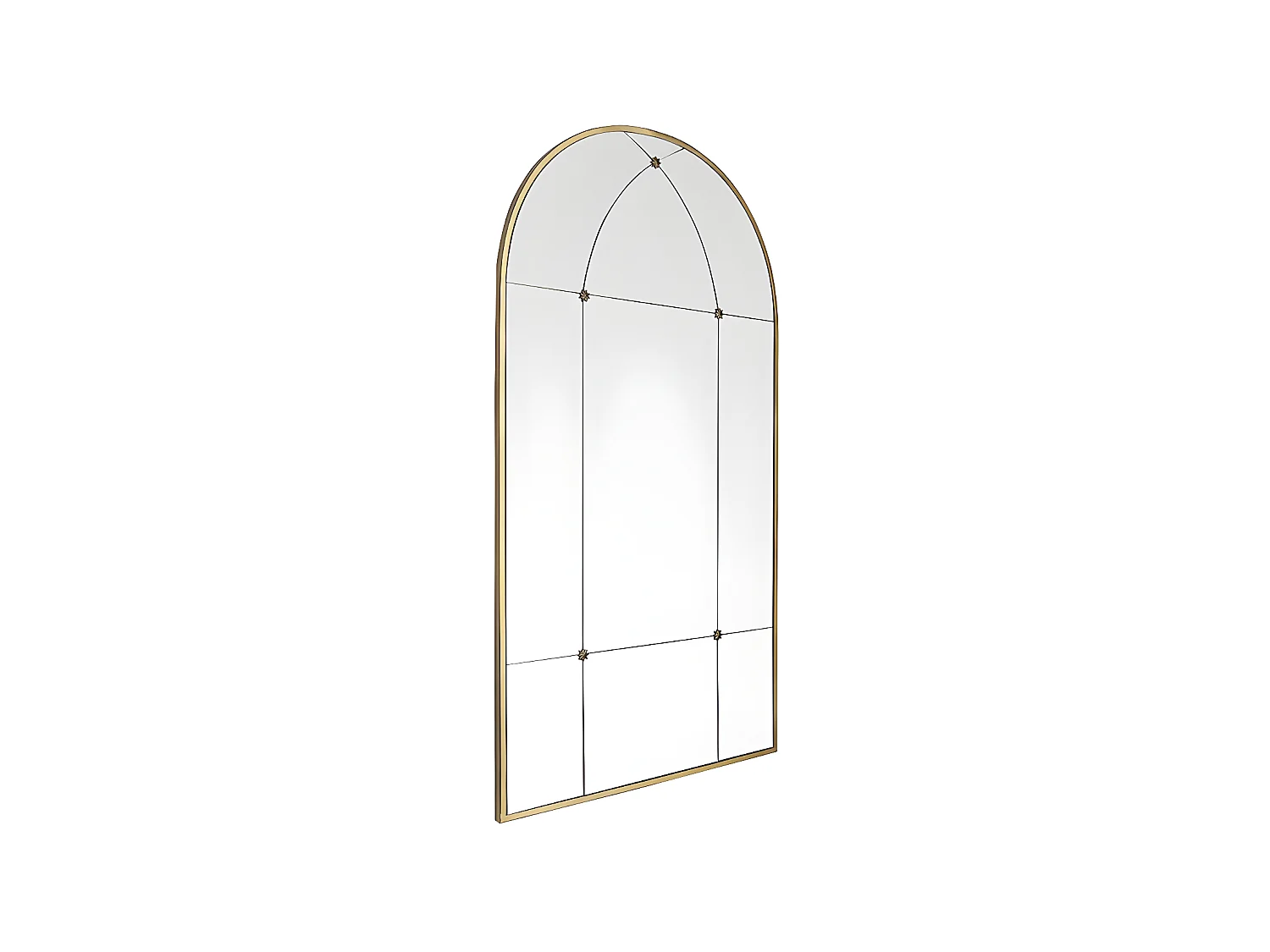 Spiegel Vintage Fenster-Optik - Metall - 80 x 150 cm - Goldfarben - PALMYRE