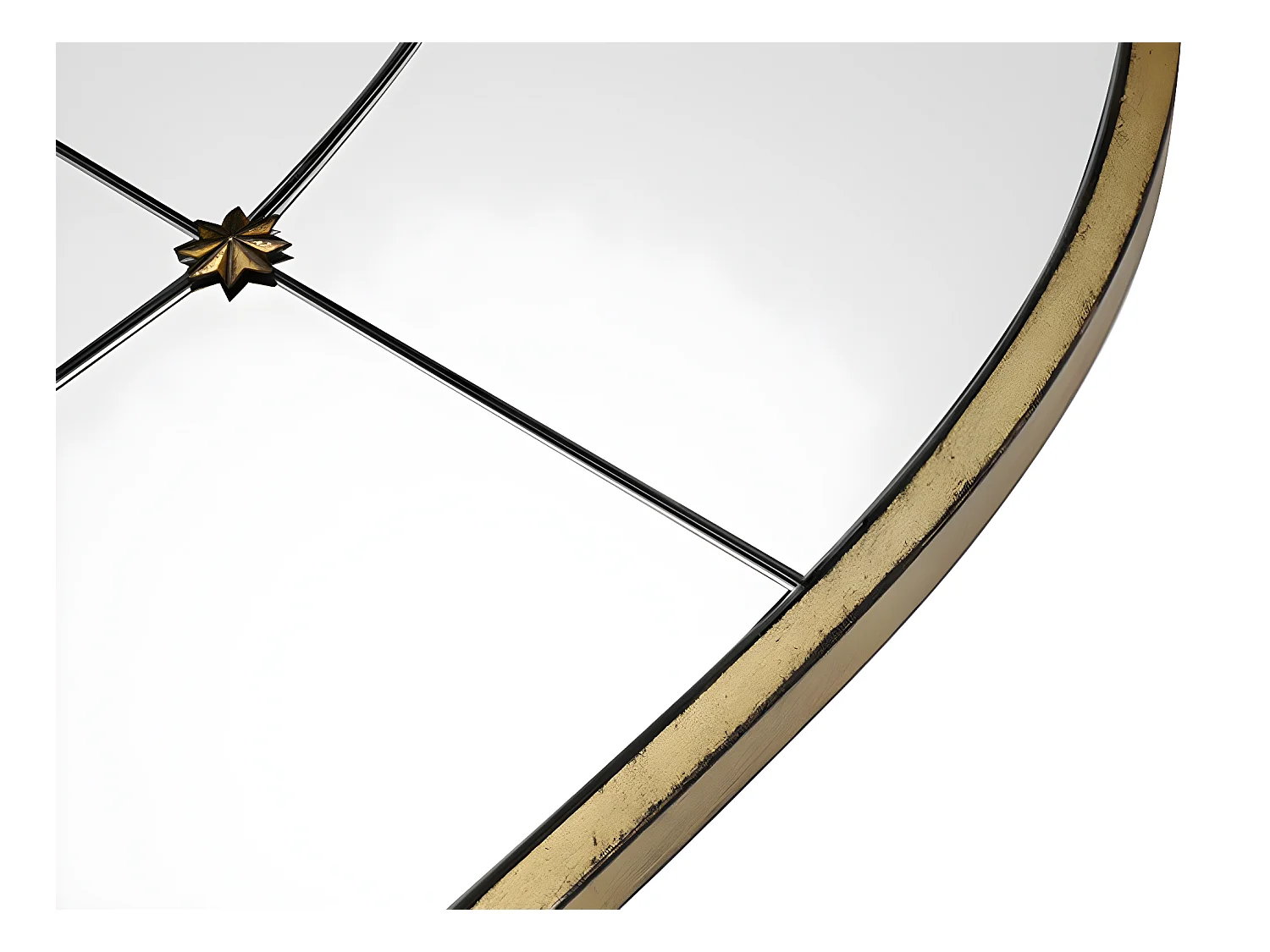 Spiegel Vintage Fenster-Optik - Metall - 80 x 150 cm - Goldfarben - PALMYRE