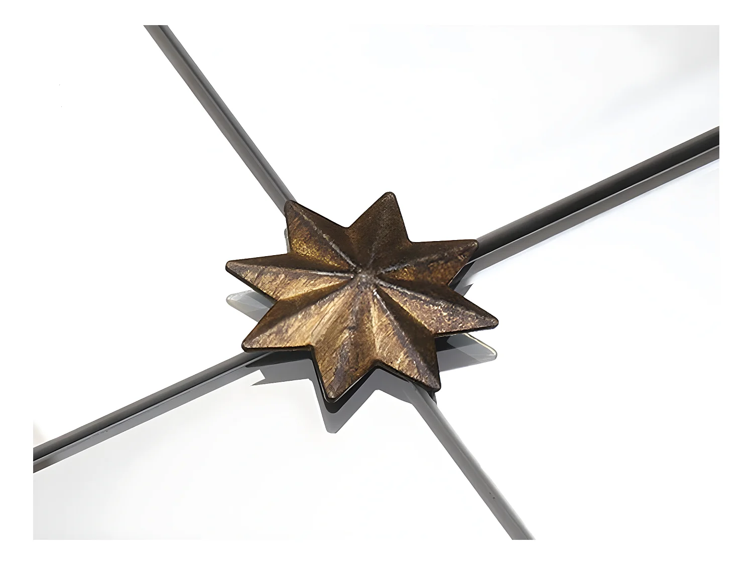 Spiegel Vintage Fenster-Optik - Metall - 80 x 150 cm - Goldfarben - PALMYRE