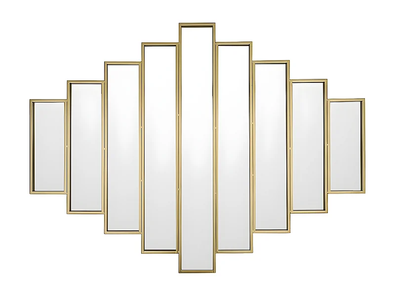 Espejo art decó de metal GALICE - Ancho 90 x Alt. 120 cm - Dorado