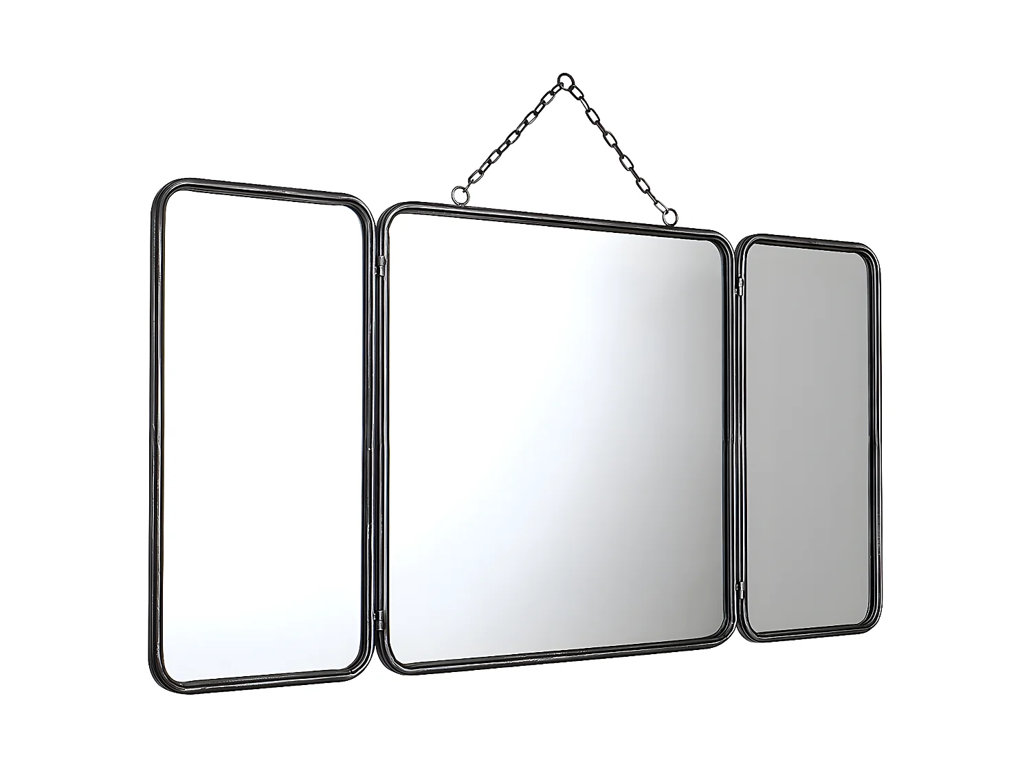 Vintage barbererspeil i metall 112×60 cm grå CERRONE