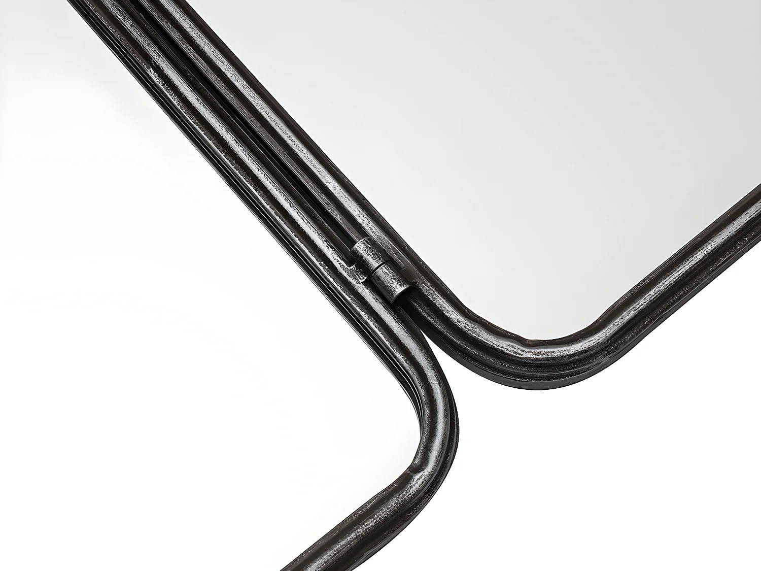 Vintage barbererspeil i metall 112×60 cm grå CERRONE