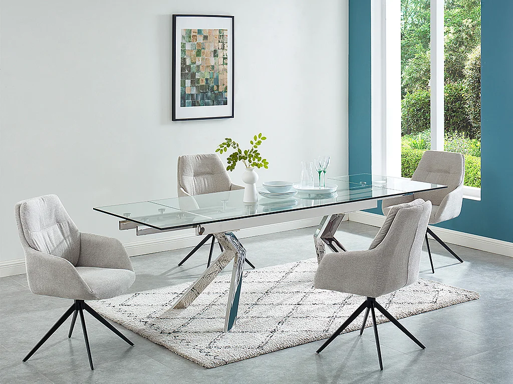 Chaise avec accoudoirs DIMIA - Tissu et métal noir - Crème