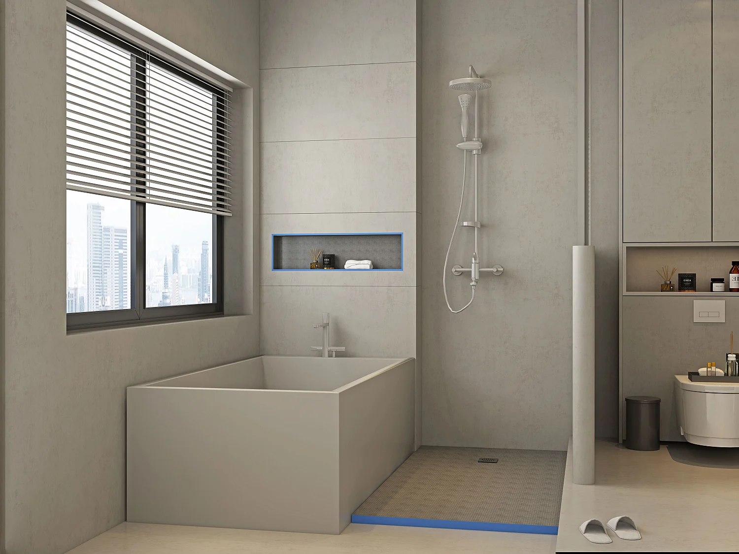 Niche de douche à encastrer et prête à carreler - 31 x 91 cm - KLARA