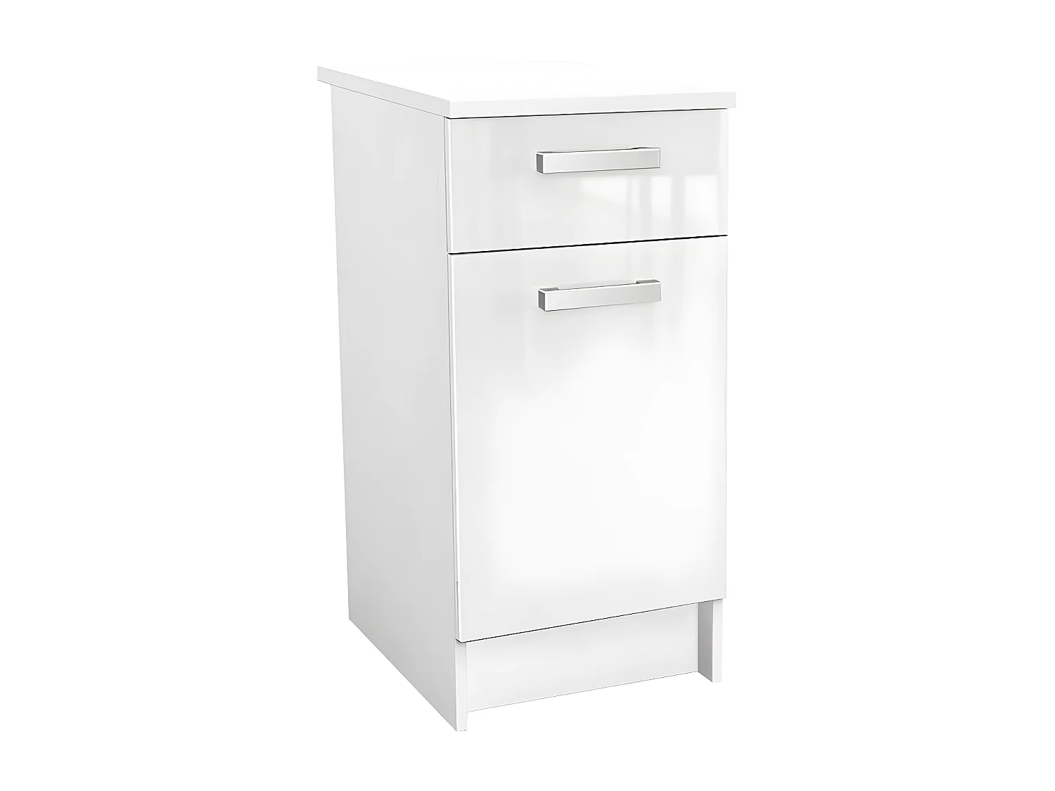 Küchenzeile - mit Arbeitsplatte 180 cm - Weiß glänzend - TRATTORIA