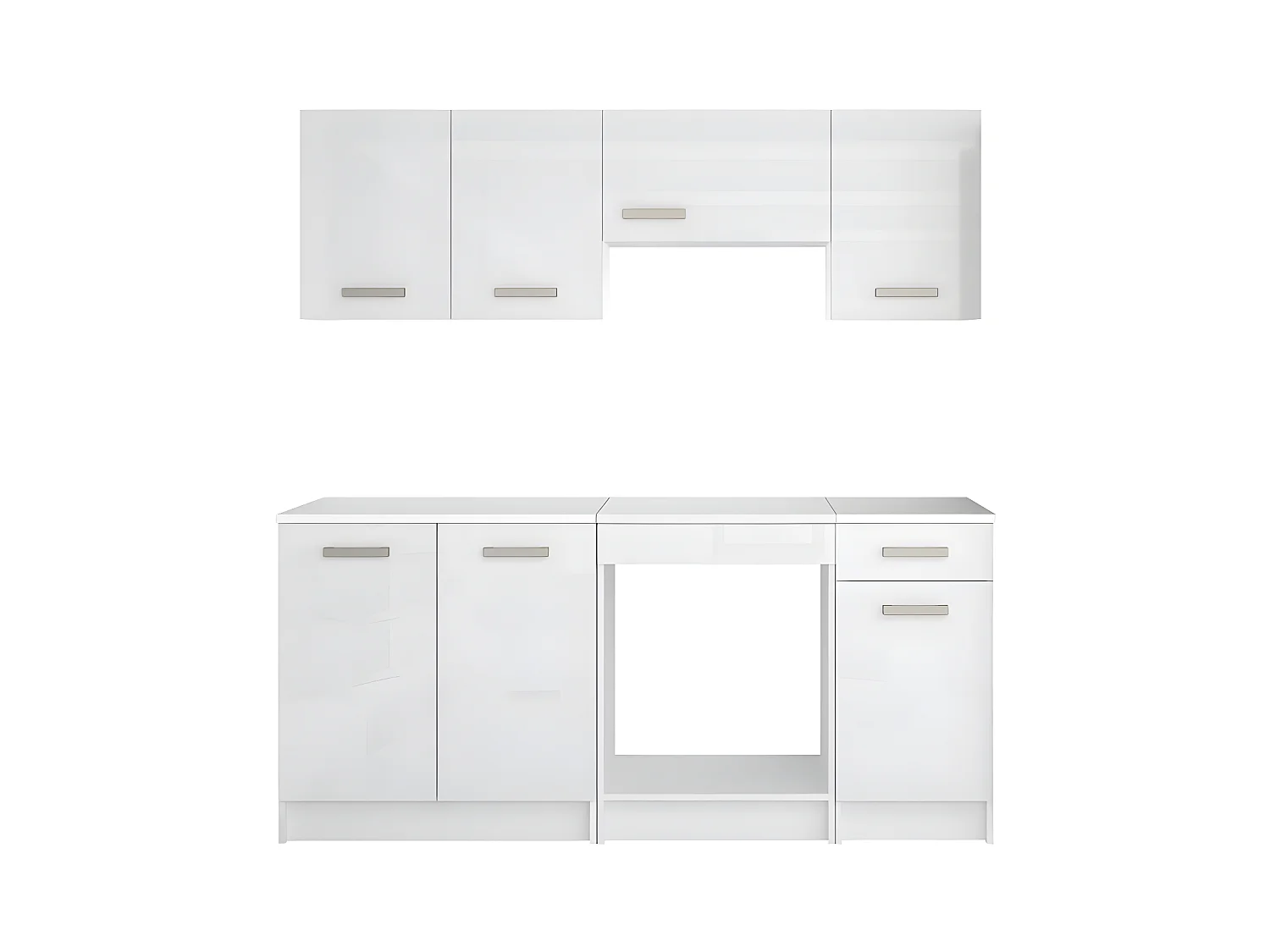 Cucina completa 180 cm 6 elementi portaoggetti Bianco - TRATTORIA