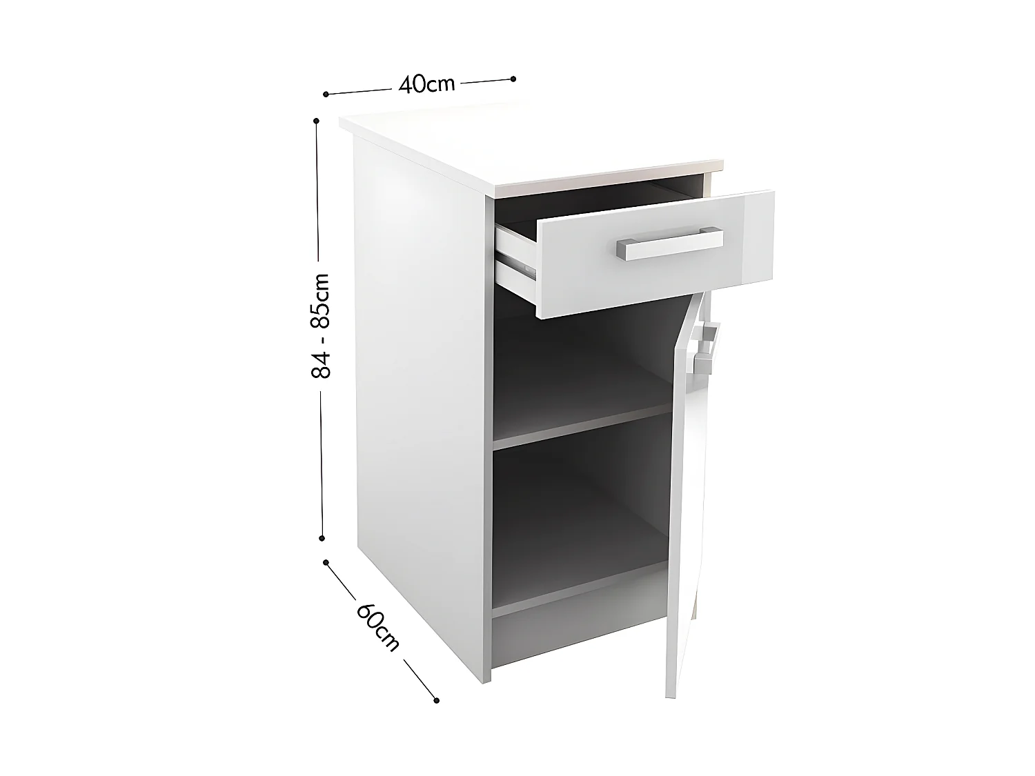 Cucina completa 180 cm 6 elementi portaoggetti Bianco - TRATTORIA