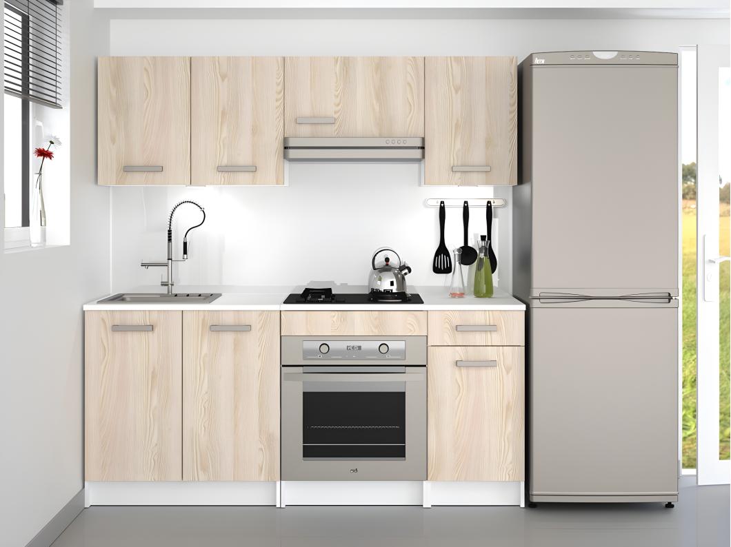 Cucina completa 180 cm 6 elementi portaoggetti Rovere e Bianco - TRATTORIA