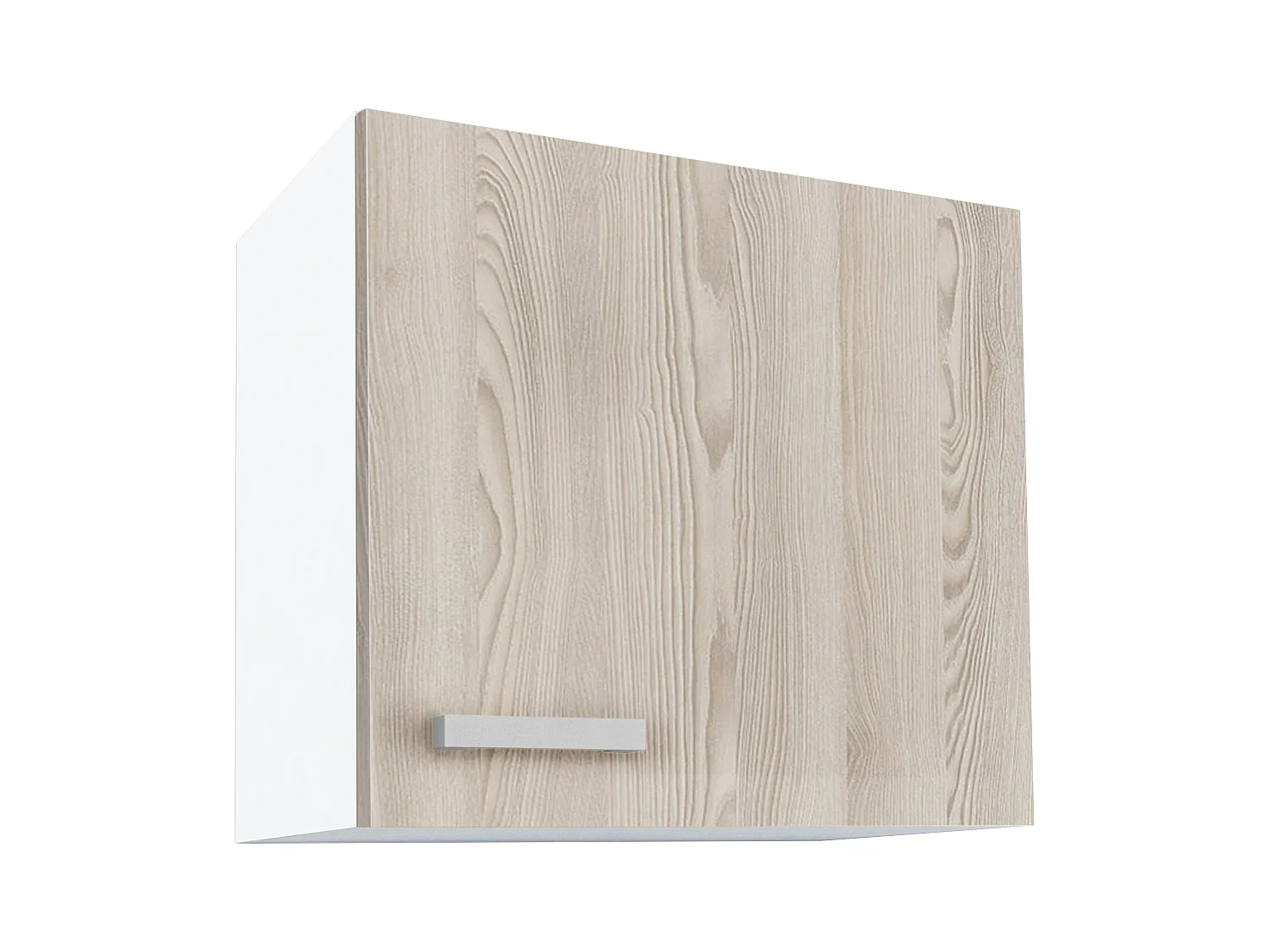 Caissons de cuisine - 1 meuble bas & 1 meuble haut - 2 tiroirs & 1 porte - Naturel clair & Blanc - TRATTORIA