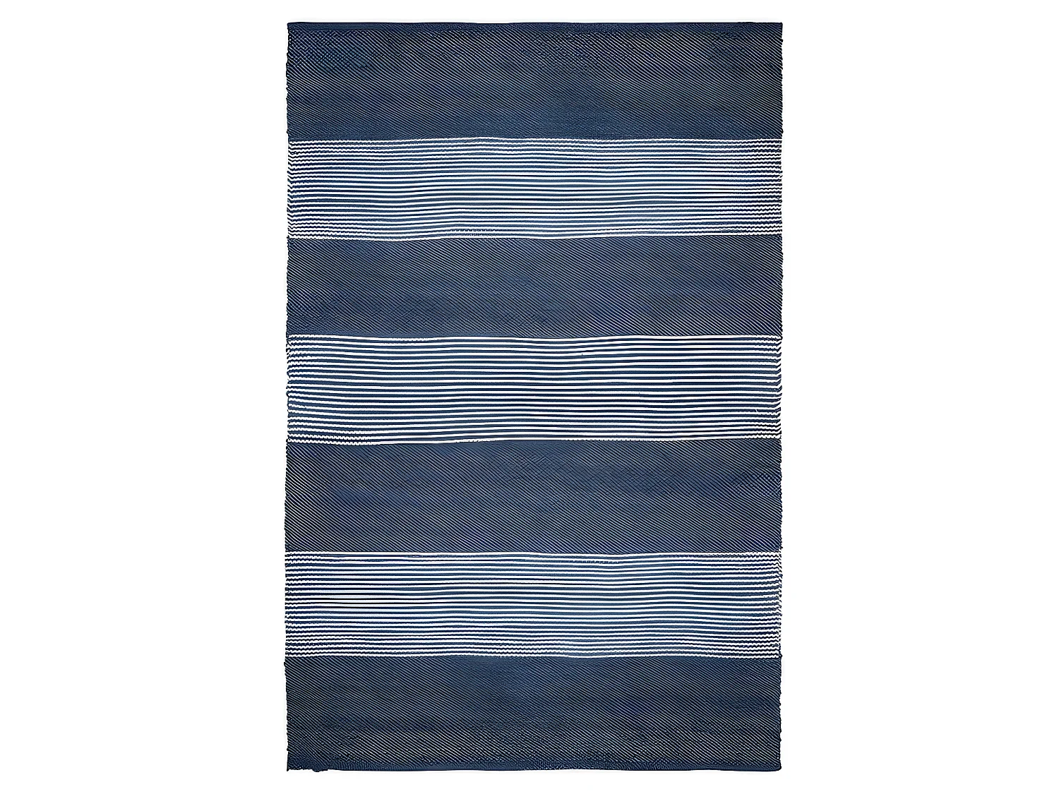 Tapis en jute tissé à la main KOCHI - 160 x 230 cm - Bleu marine et blanc