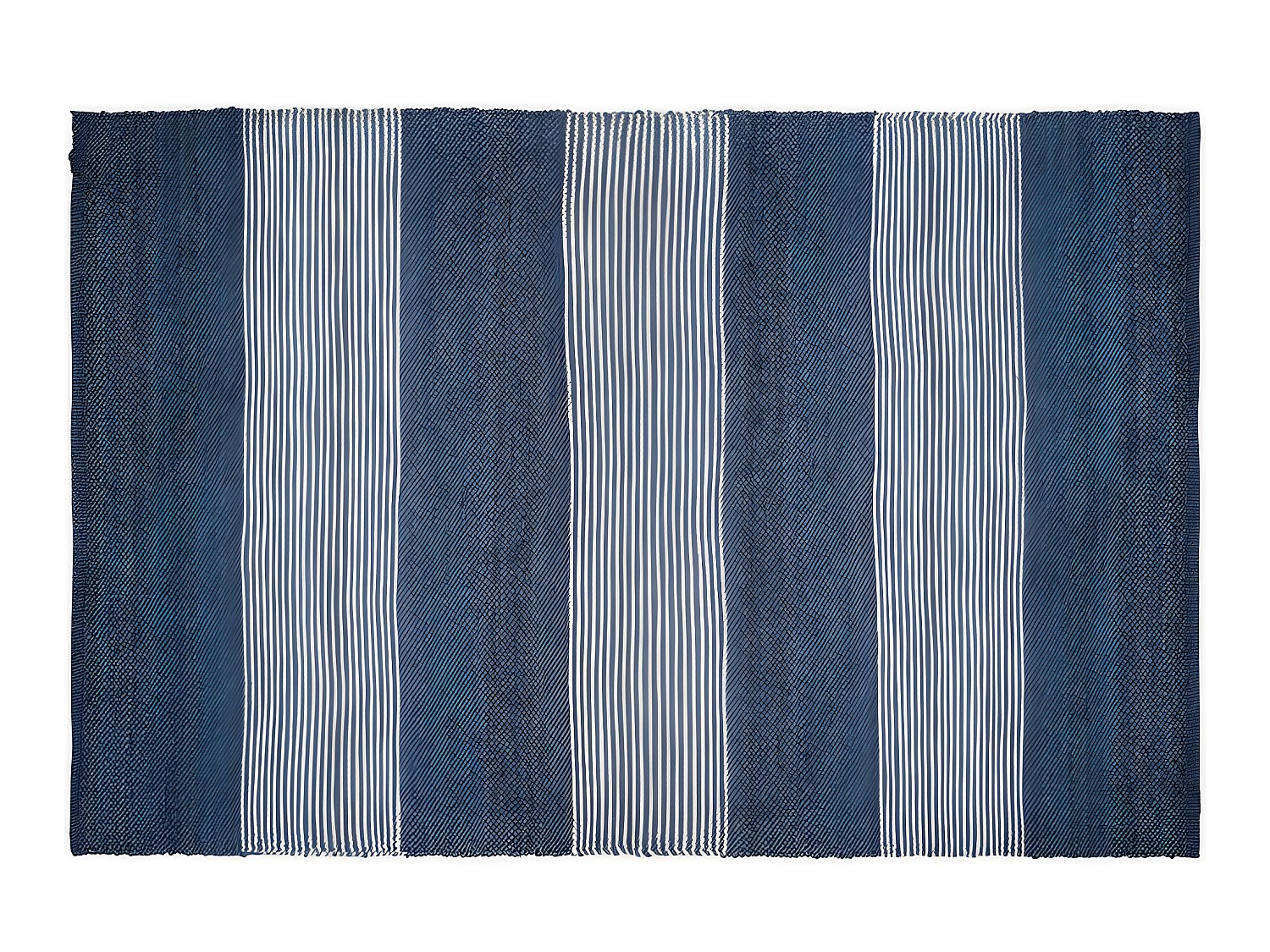 Teppich handgewebt - Jute - 160 x 230 cm - Blau & Weiß - KOCHI günstig online kaufen