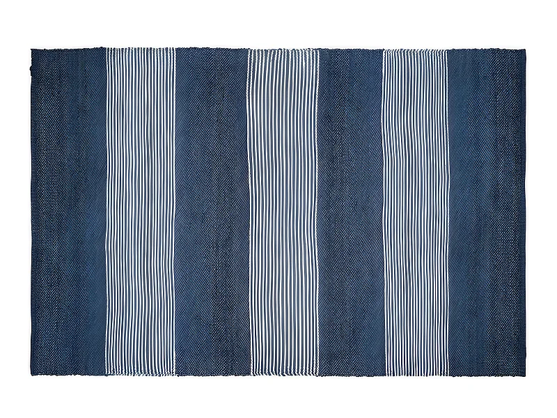 Teppich handgewebt - Jute - 200 x 290 cm - Blau & Weiß - KOCHI