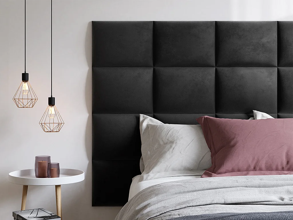 Panneaux muraux tête de lit - 200 cm - Velours - Gris - BARTEL de Pascal Morabito