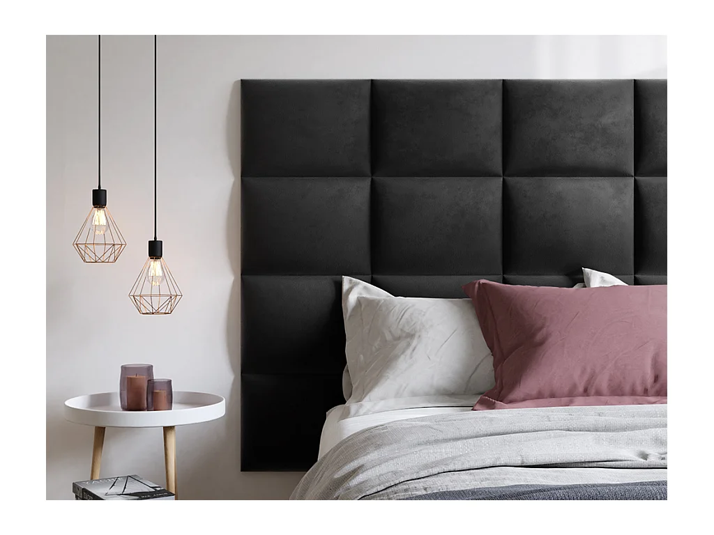 Panneaux muraux tête de lit - 200 cm - Velours - Gris - BARTEL de Pascal Morabito