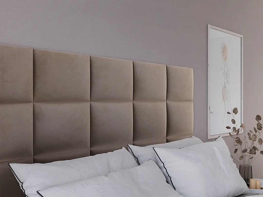 Pannello da parete testata 200 cm Velluto Beige - BARTEL di Pascal Morabito