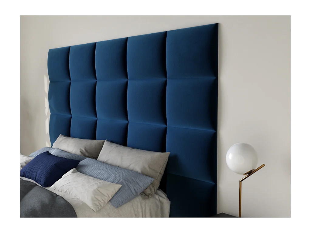 Panneaux muraux tête de lit - 200 cm - Velours - Bleu - BARTEL de Pascal Morabito