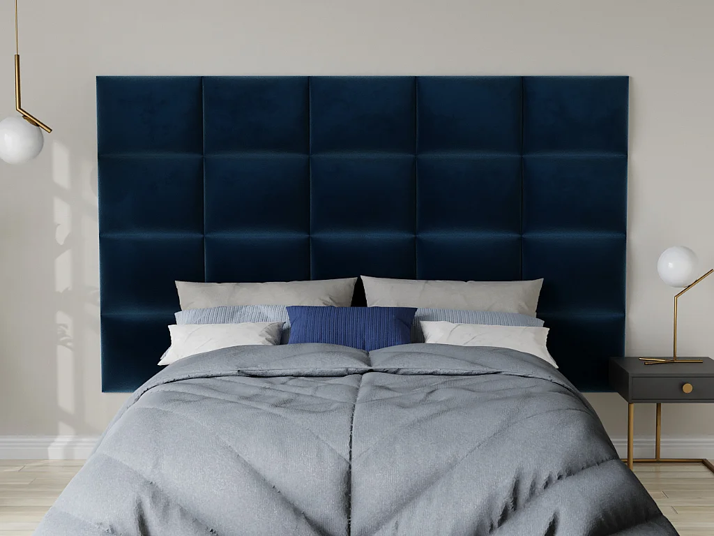 Panneaux muraux tête de lit - 200 cm - Velours - Bleu - BARTEL de Pascal Morabito