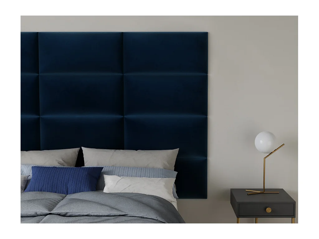 Panneaux muraux tête de lit - 180 cm - Velours - Bleu - BONTE de Pascal Morabito